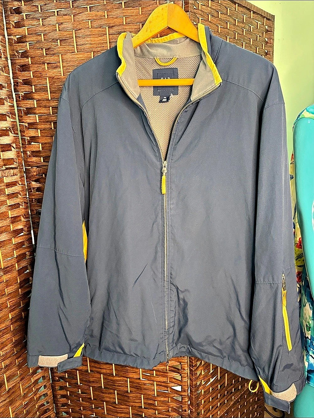 Vintage Gap Navy & Yellow Windbreaker Size XXL Like New